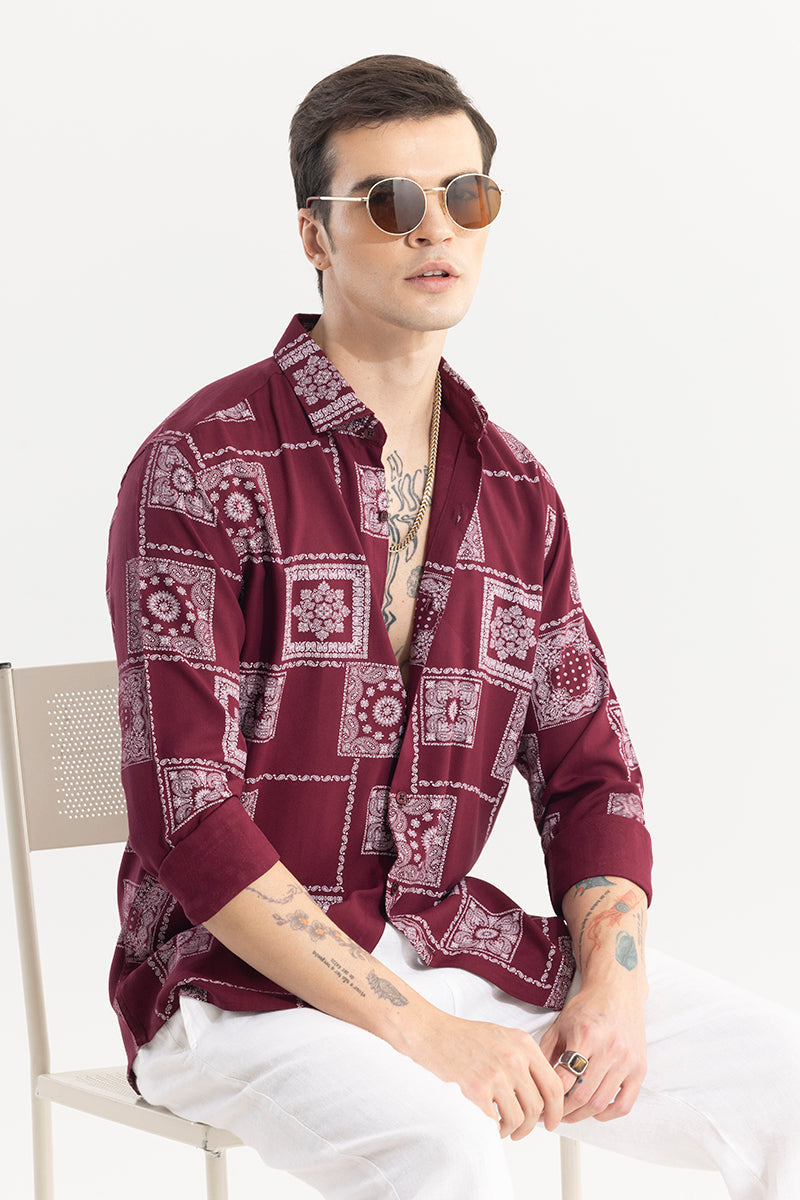 Pixel Paisley Red Shirt