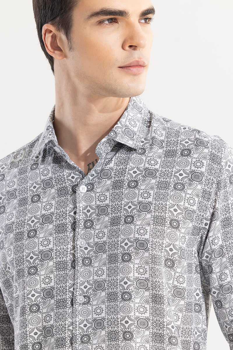 Imprint Motif White Shirt