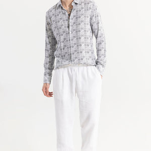 Imprint Motif White Shirt