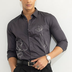 Tulipa Embroidered Black Shirt