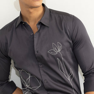 Tulipa Embroidered Black Shirt