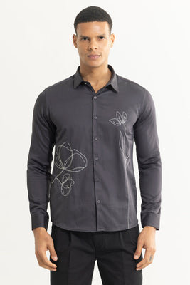 Tulipa Embroidered Black Shirt