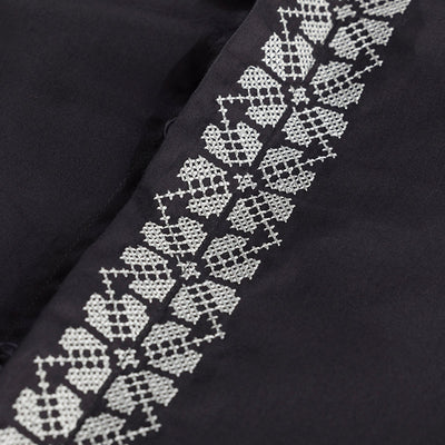 Square Embrioded Black Shirt