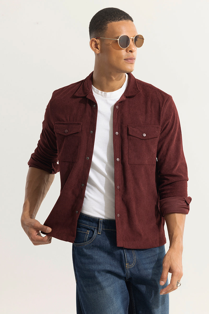 Cord Couture Maroon Overshirt