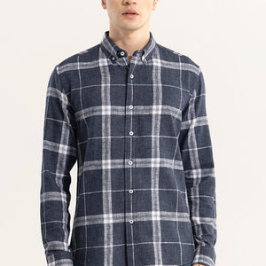 Widegrid Navy Checks Shirt
