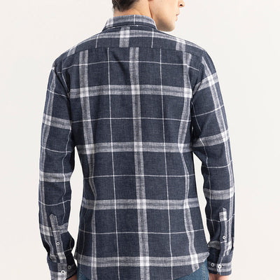 Widegrid Navy Checks Shirt