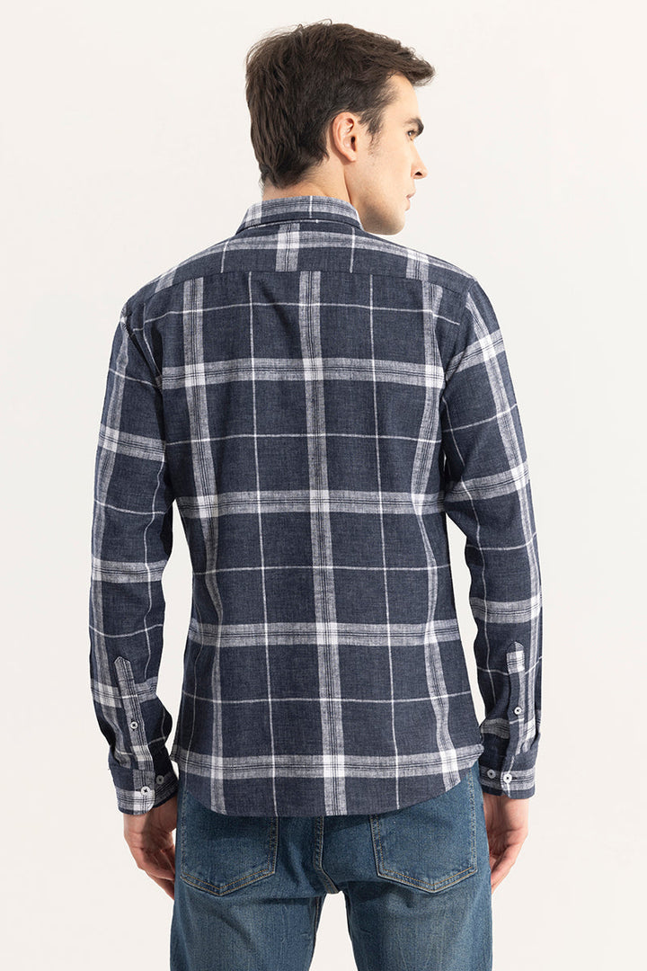 Widegrid Navy Checks Shirt