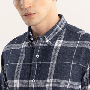 Widegrid Navy Checks Shirt