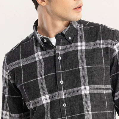 Widegrid Black Checks Shirt
