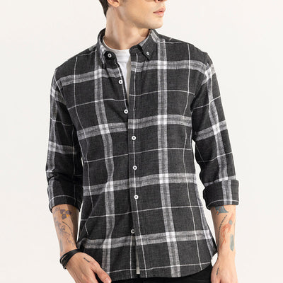 Widegrid Black Checks Shirt