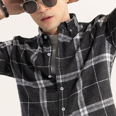 Widegrid Black Checks Shirt
