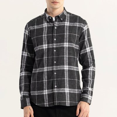 Widegrid Black Checks Shirt