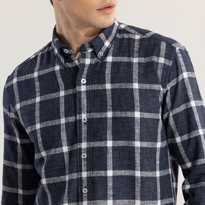 Plazagrid Navy Checks Shirt