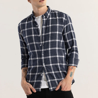 Plazagrid Navy Checks Shirt
