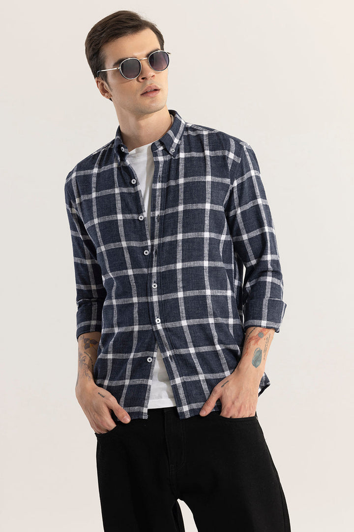 Plazagrid Navy Checks Shirt