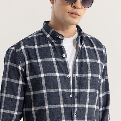 Plazagrid Navy Checks Shirt