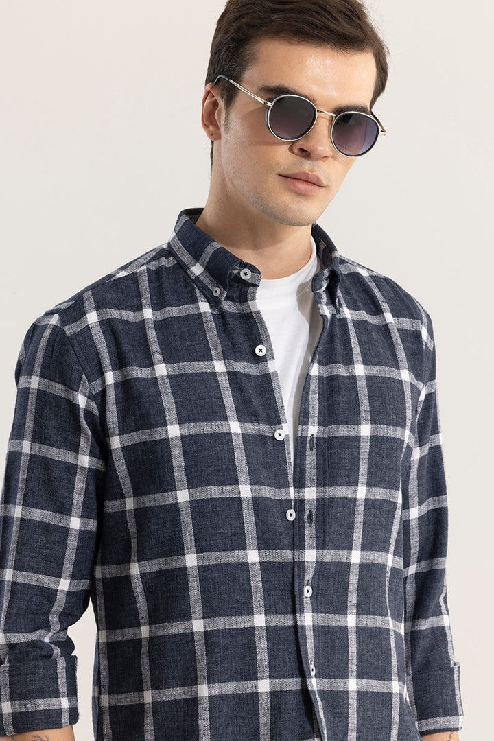 Plazagrid Navy Checks Shirt