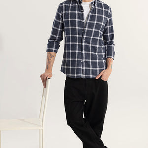 Plazagrid Navy Checks Shirt