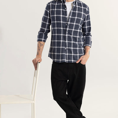 Plazagrid Navy Checks Shirt
