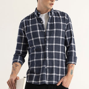 Plazagrid Navy Checks Shirt