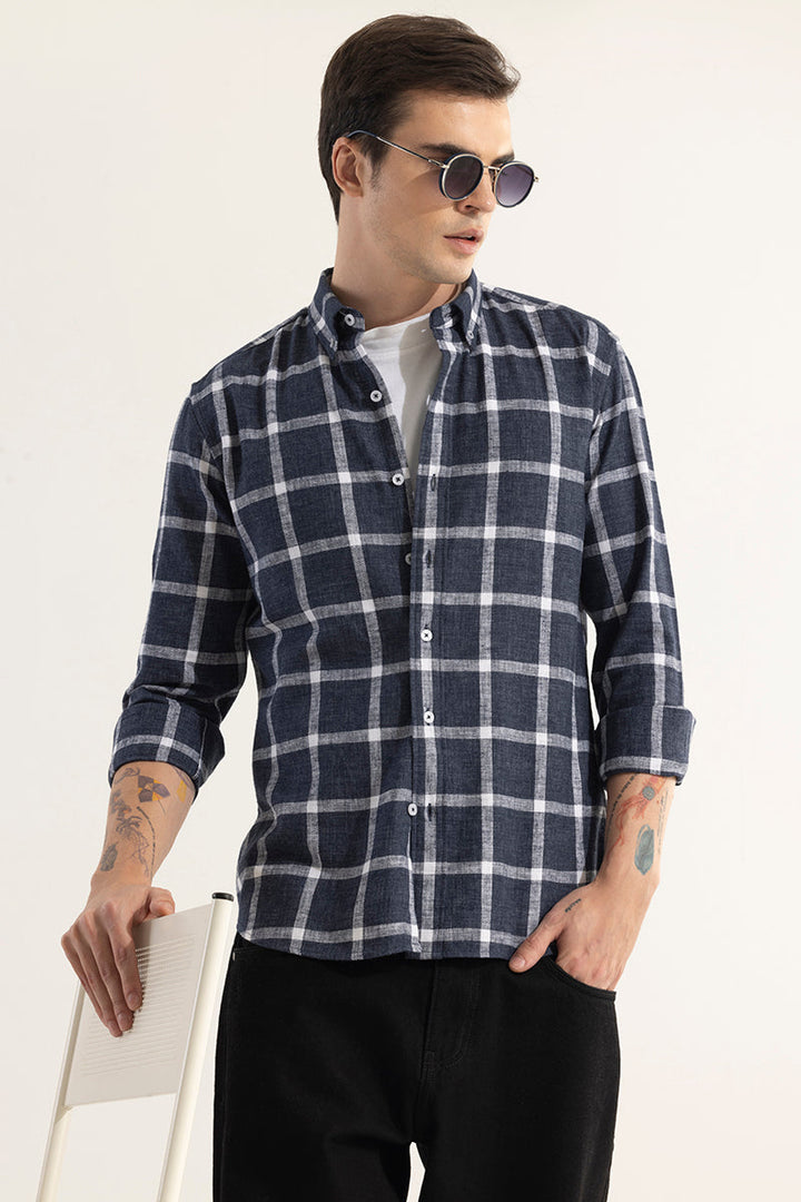 Plazagrid Navy Checks Shirt