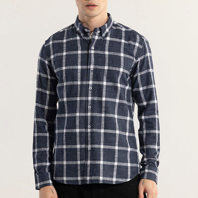 Plazagrid Navy Checks Shirt
