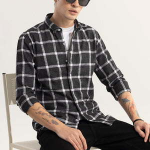 Plazagrid Black Checks Shirt