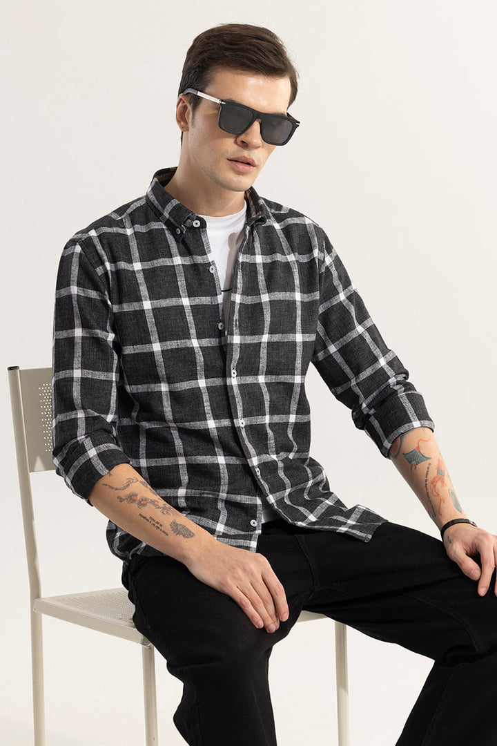 Plazagrid Black Checks Shirt