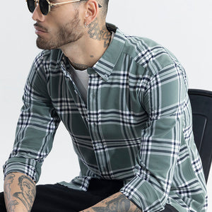 Boldsquare Sage Green Checks Shirt