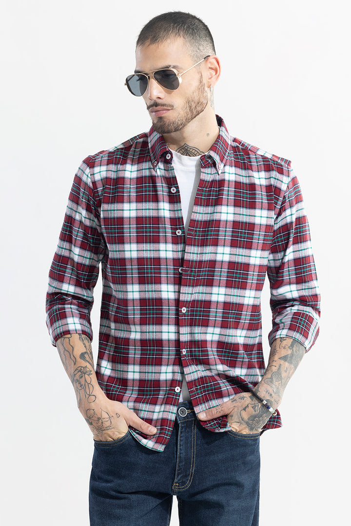 Boldsquare Garnet Red Checks Shirt