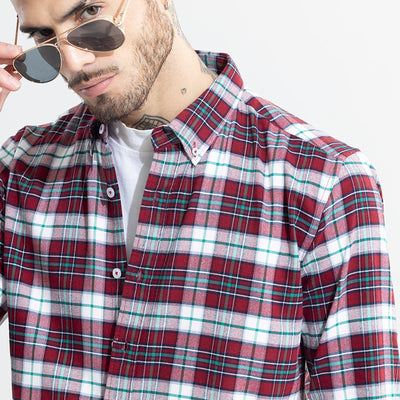 Boldsquare Garnet Red Checks Shirt