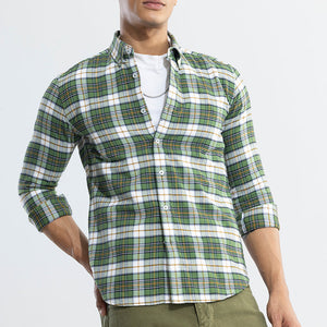 Boldsquare Basil Green Checks Shirt