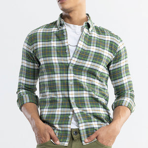 Boldsquare Basil Green Checks Shirt