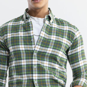 Boldsquare Basil Green Checks Shirt