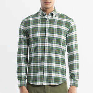 Boldsquare Basil Green Checks Shirt