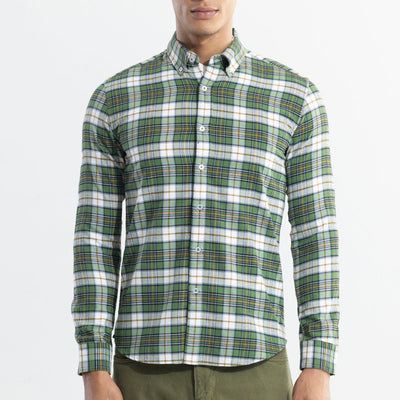 Boldsquare Basil Green Checks Shirt