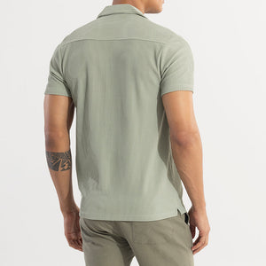 Parallel Rib Green Shirt