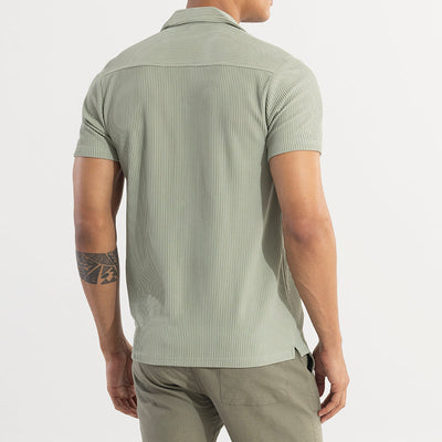 Parallel Rib Green Shirt