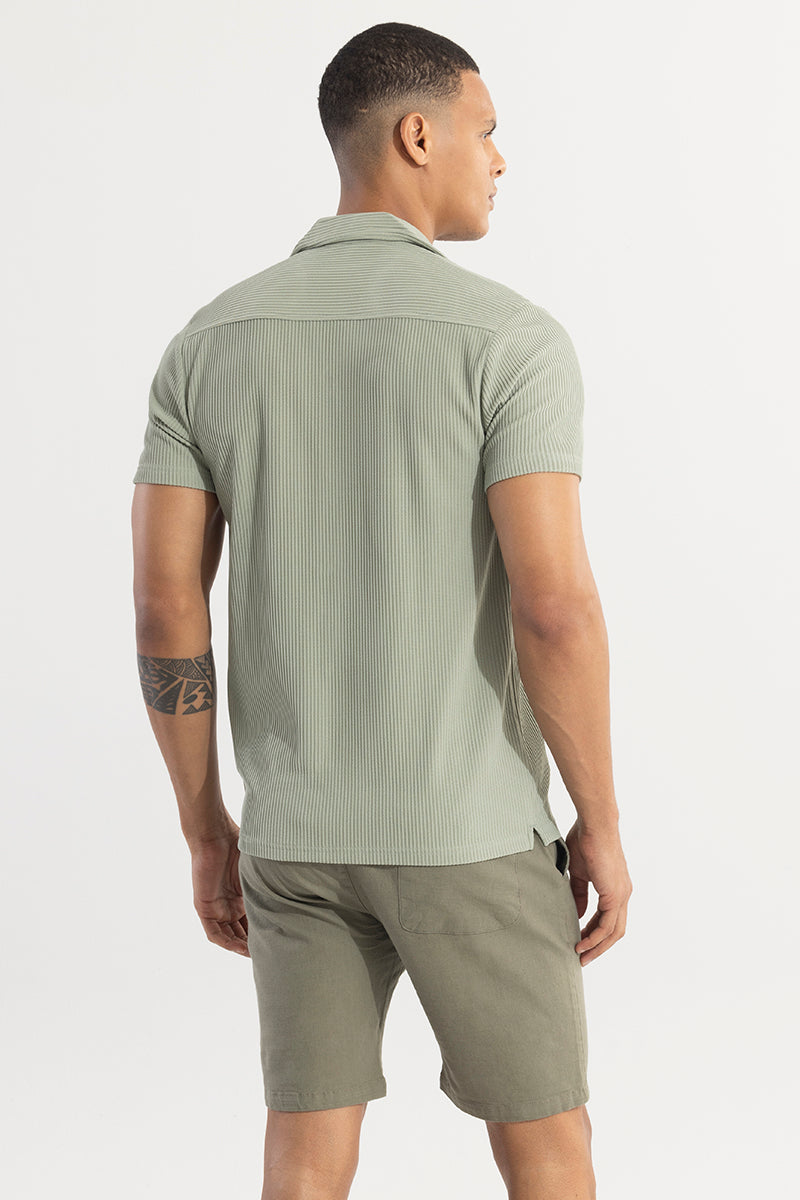 Parallel Rib Green Shirt