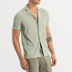 Parallel Rib Green Shirt