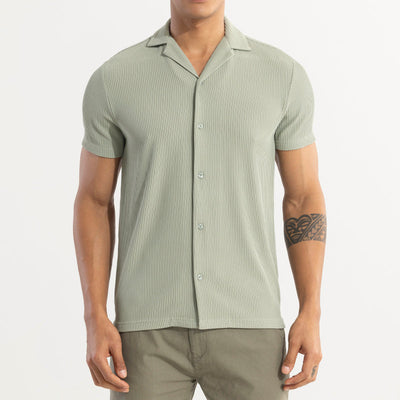 Parallel Rib Green Shirt