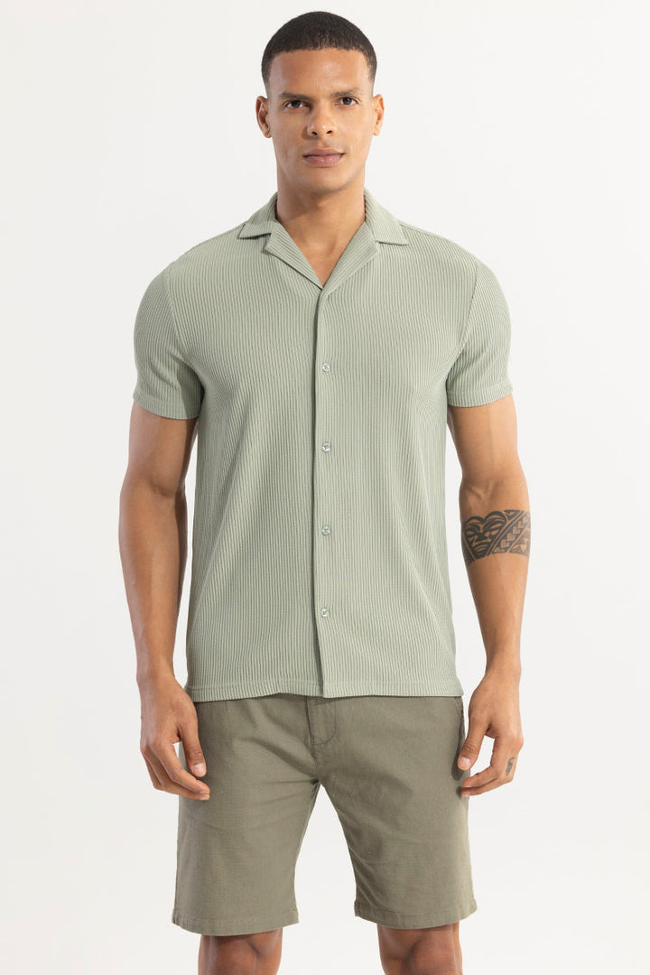 Parallel Rib Green Shirt
