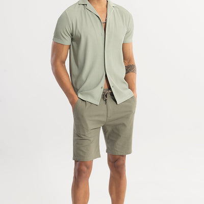 Parallel Rib Green Shirt