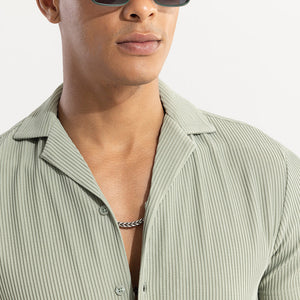 Parallel Rib Green Shirt