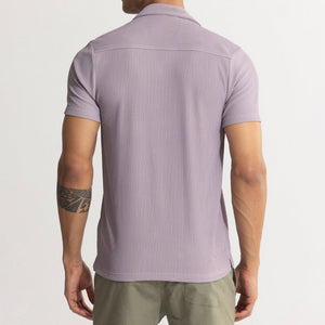 Parallel Rib Purple Shirt