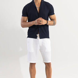 Parallel Rib Navy Shirt