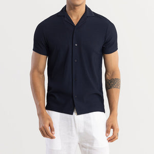 Parallel Rib Navy Shirt