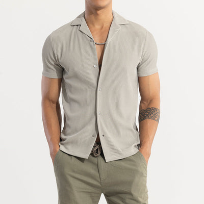 Parallel Rib Cloud Grey Shirt
