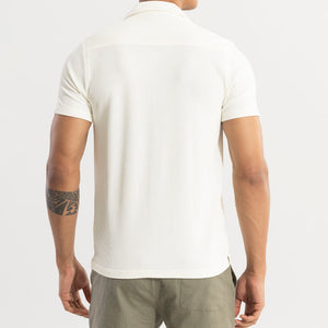 Parallel Rib White Shirt