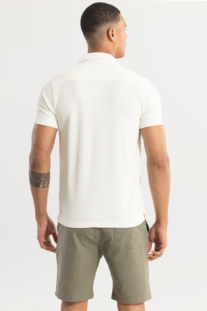 Parallel Rib White Shirt